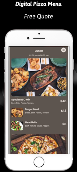 digital pizza menu